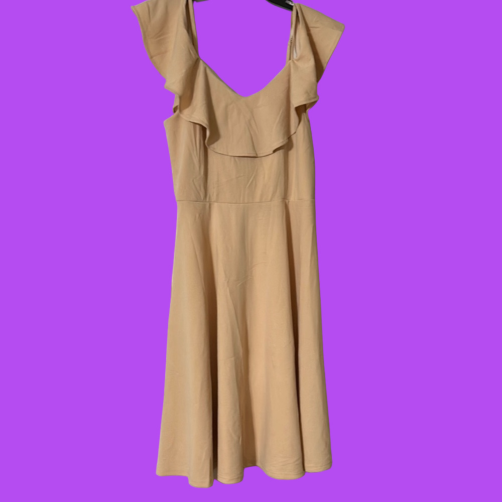 Elegant Cream Ruffle Dress
